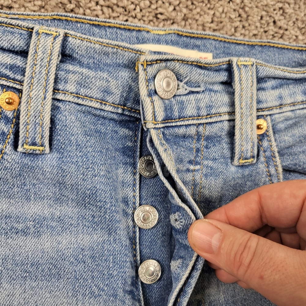 Levis Ribcage Straight Ankle Jean W25 L27 High Rise Button Fly 72693 Medium Wash - Picture 5 of 13